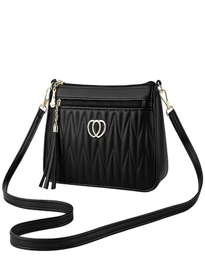 JOFIX Black Sling Bags for Women Latest with with a Chic Tassel Charm - Image 1